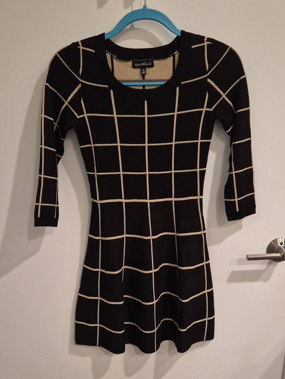 Sequin Hearts Knit Sweater Dress